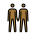 men holding hands, medium-dark skin tone